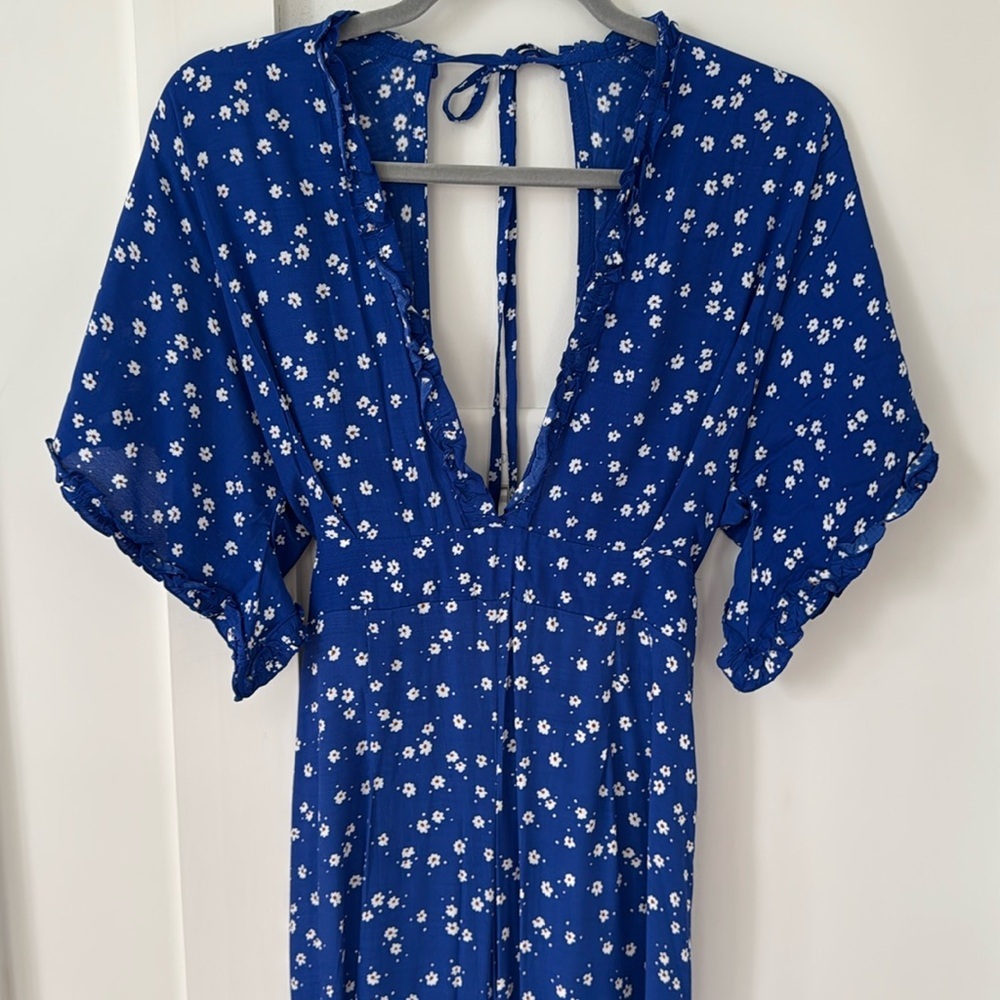 NWT Tuckernuck Faithful The Brand La Villa Cobalt Blue Wide-Leg Jumpsuit 6 - Picture 5 of 14